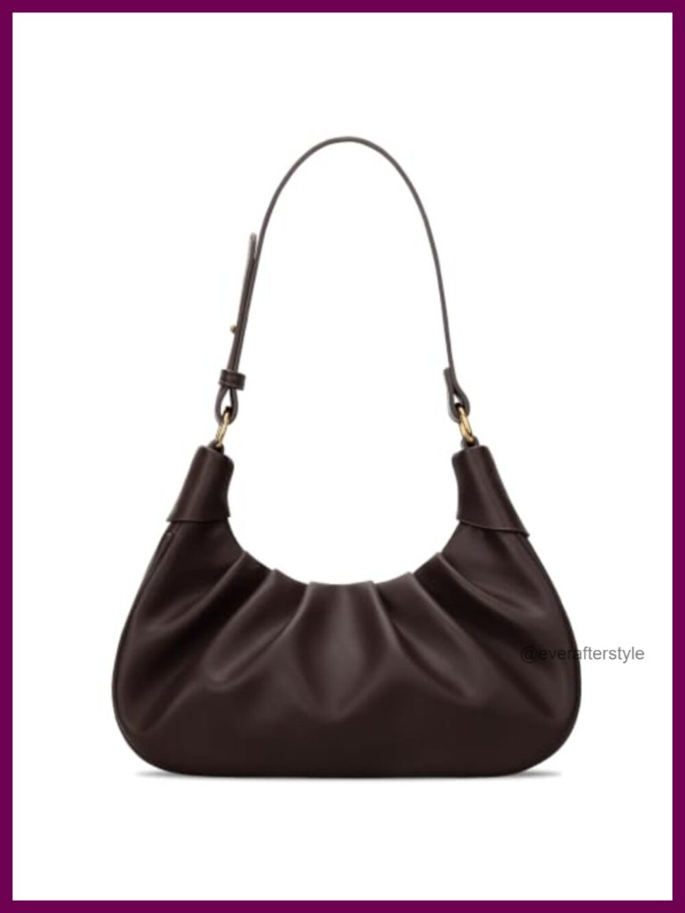 Vegan Leather Ruched Crescent Mini Hobo Shoulder Bag Underarm Purse